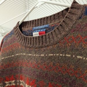 Vintage Tommy Hilfiger Fair Isle Crew Neck Sweater